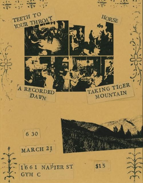 Teeth To Your Throat, Horse, A Recorded Dawn, Taking Tiger Mountain