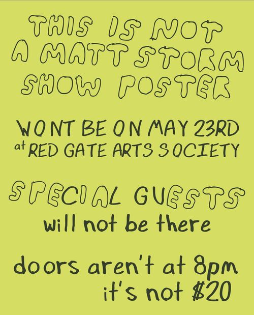THIS IS NOT A MATT STORM SHOW
