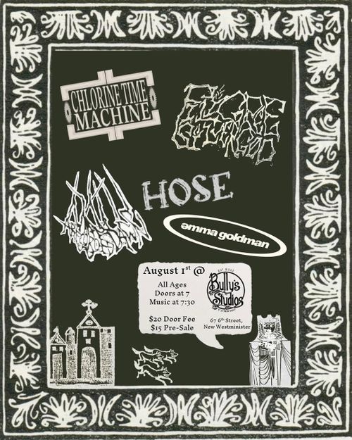 Chlorine Time Machine, Filigree Silver God, A Recorded Dawn, Hose, Emma Goldman