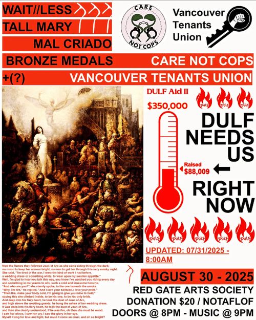 DULF Fundraiser w/ Wait//less, Tall Mary, Mal Criado, Bronze Medals, +TBA